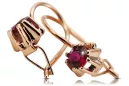 Vintage Jewlery Earrings Ruby Original Vintage 14K Rose Gold vec053r